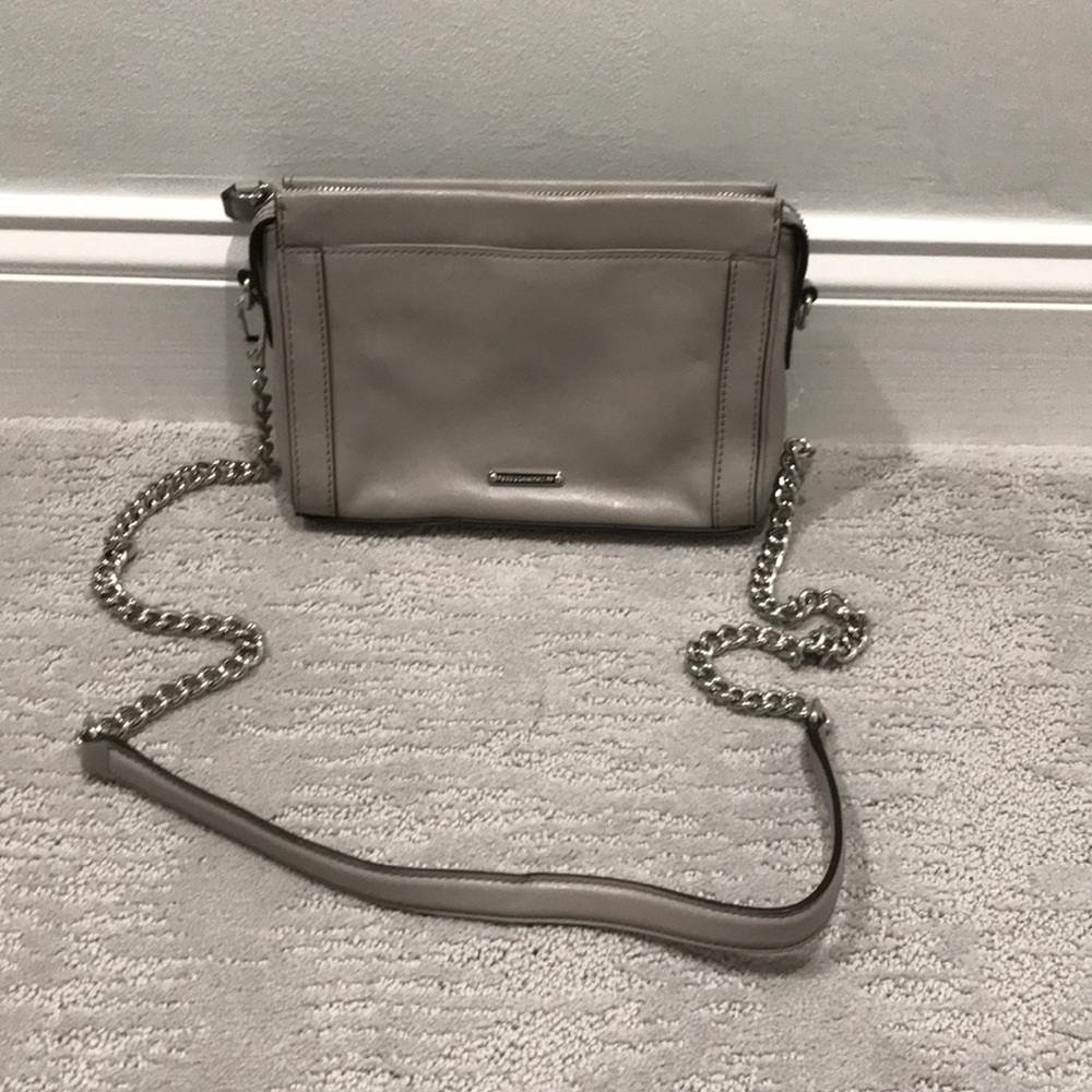 Light grey Rebecca minkoff purse with chain